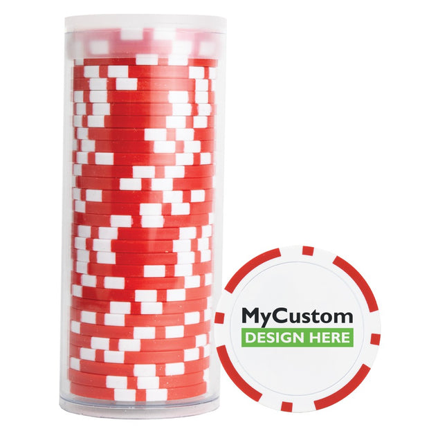 30 Red Poker Chips in Tube