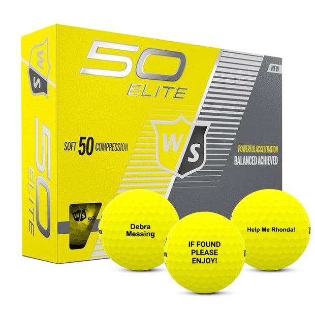 Wilson Staff 50 Elite Yellow Golf Balls